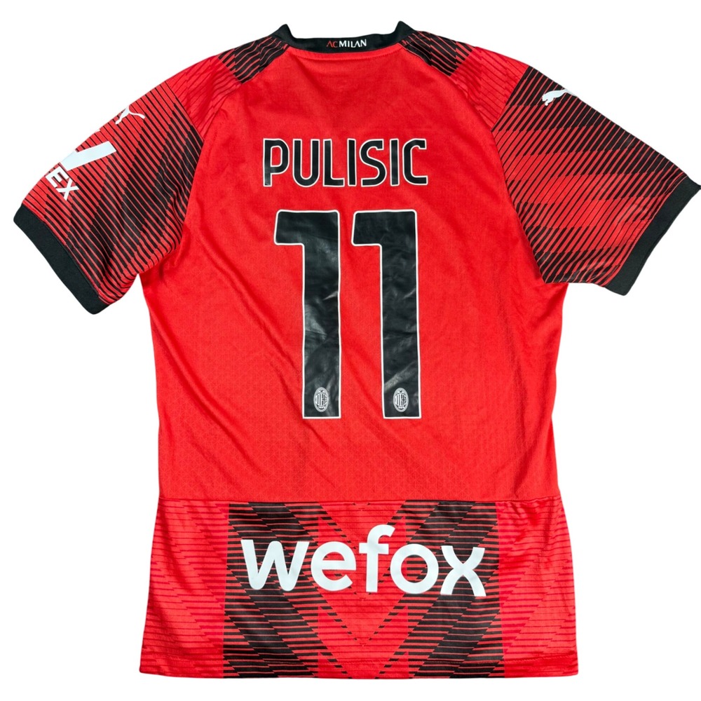 Puma AC Milan Home Jersey Men L Red Pulisic 11 Soccer Shirt Ultraweave Authentic